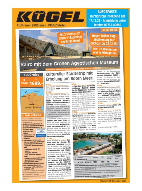 K�gel FLUGreisen / BUSreisen /KREUZfahrten 